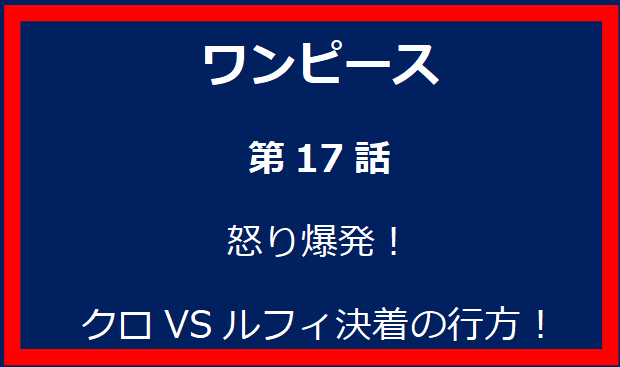 17話: 怒り爆発！クロVSルフィ決着の行方！