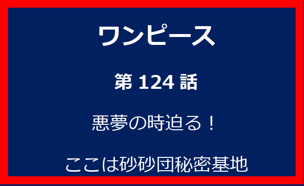 124話：悪夢の時迫る！ここは砂砂団秘密基地