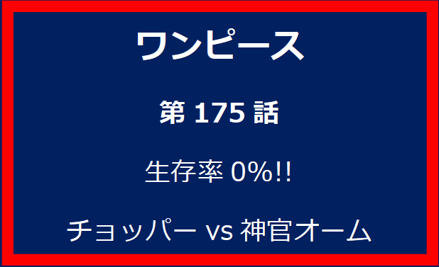 175話：生存率0%!!　チョッパーvs神官オーム