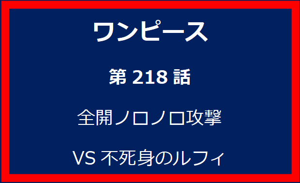 218話: 全開ノロノロ攻撃　VS　不死身のルフィ